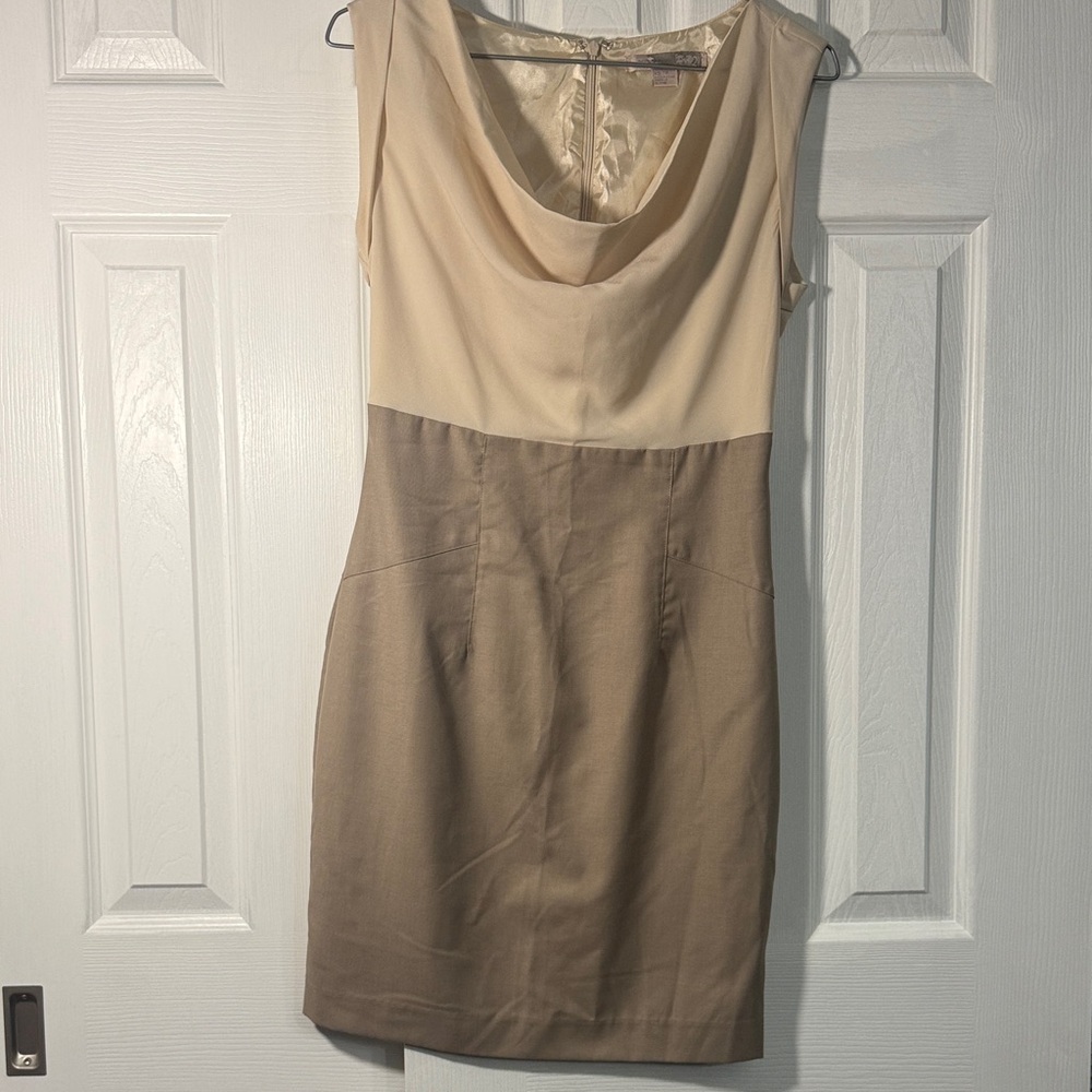 Forever 21 Cream and Tan Midi Dress